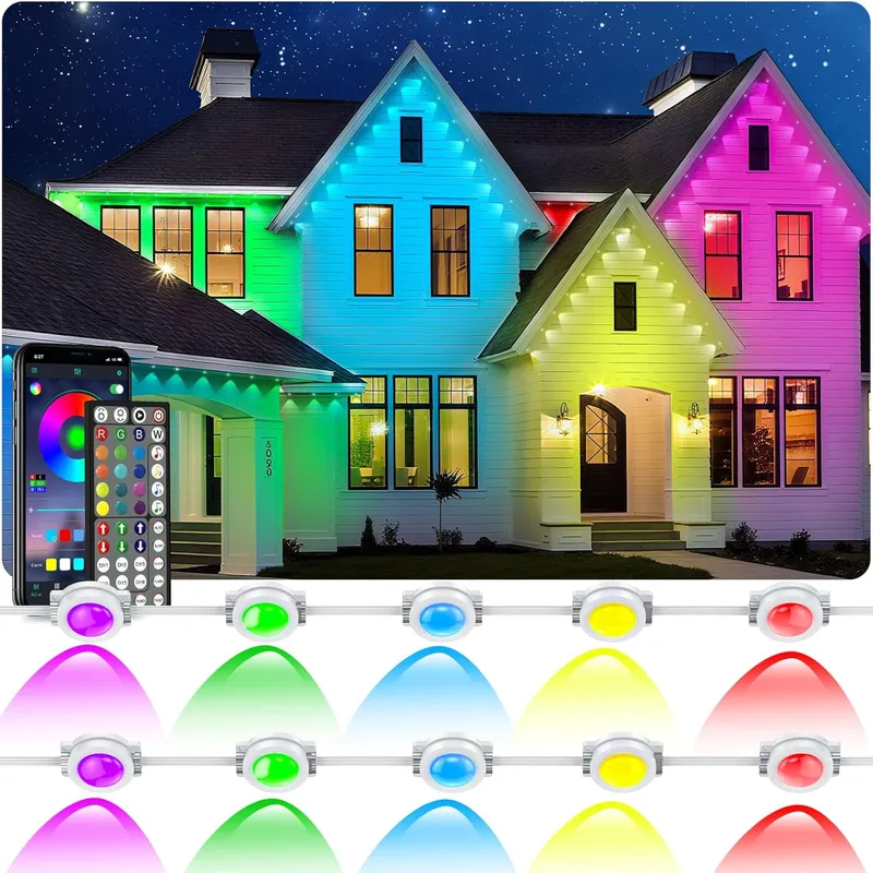 INZIDOL 100FT Permanent Outdoor Lights