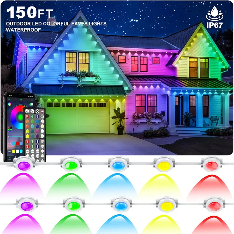 INZIDOL Permanent Outdoor Lights,150FT